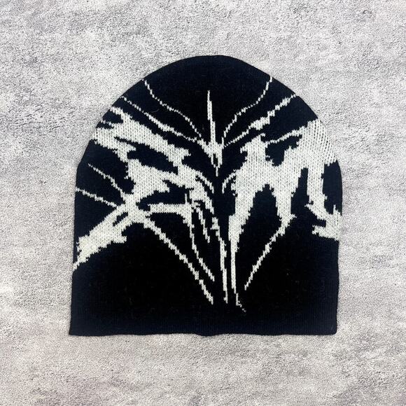 Y2k 2000s grunge gothic punk black warm weather beanie - Picture 1 of 6